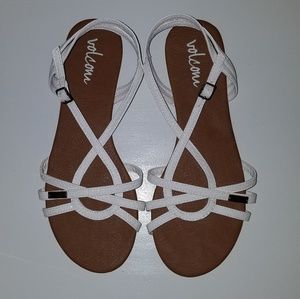 Volcom On My List White Sandals Size 8
